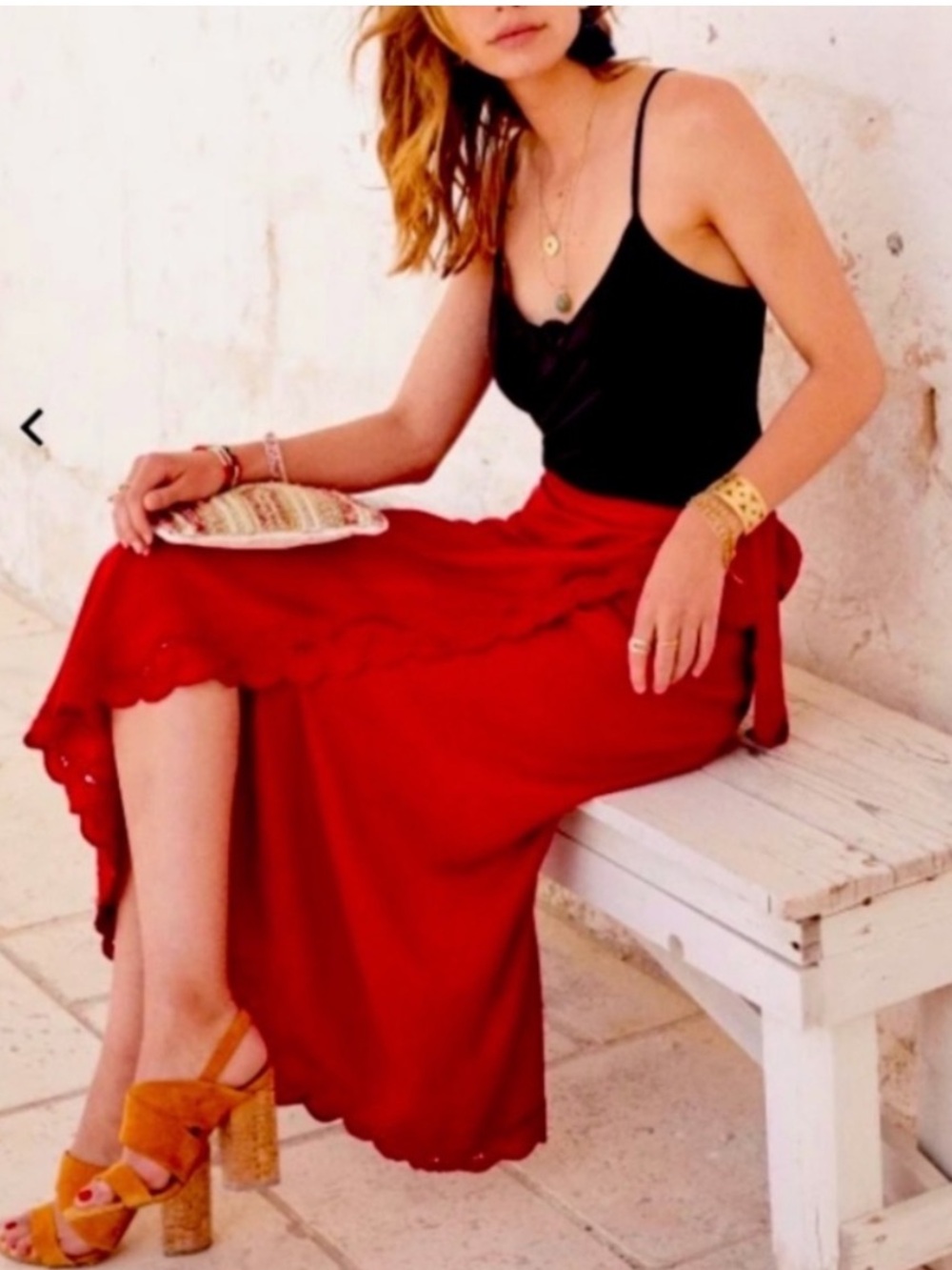 Sezane Andy Wrap Skirt in Red 36 US 4